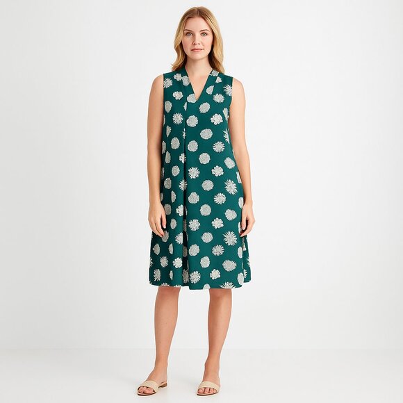 2/$30 Philosophy Floral Chiffon Sleeveless A-Line Dress Mid Pleat M #A0497 TRB3 - Picture 1 of 11